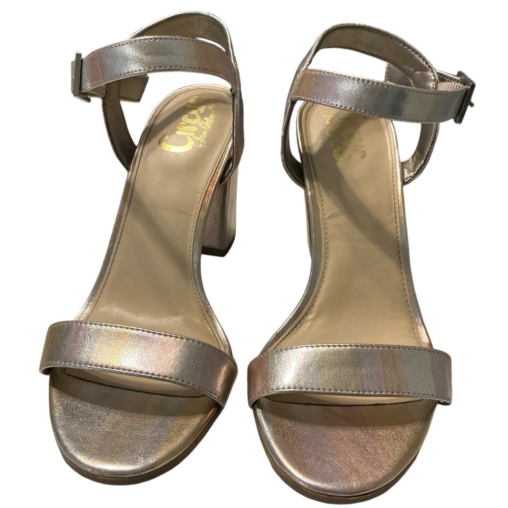 Sam Edelman Womens‎ Garland Sandal Size 7 Metallic Pewter Thong Strappy